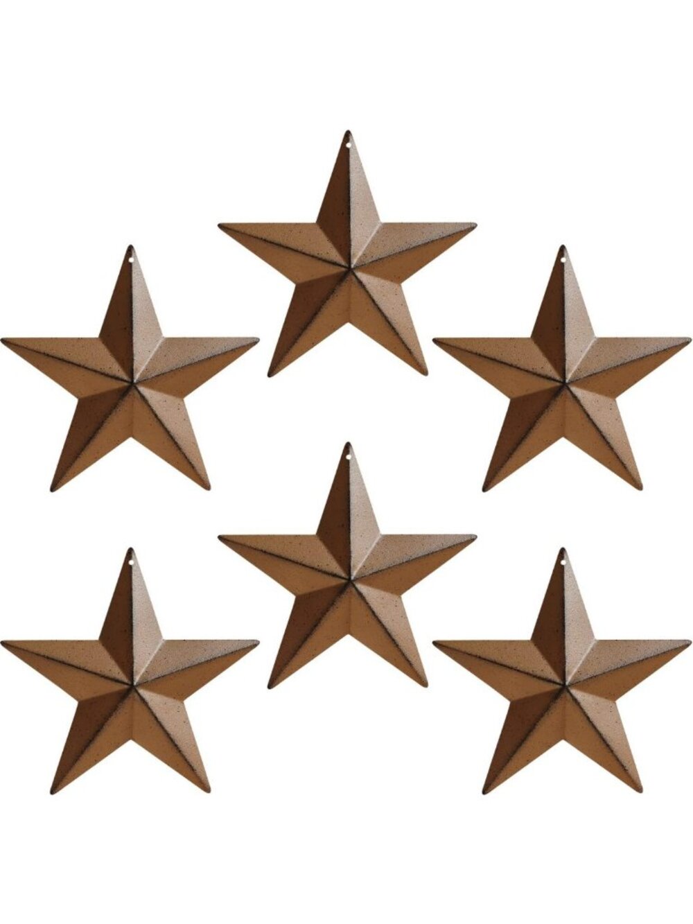 Set of 6 Rusty Metal Barn Stars - 5.5" Outdoor Decor & Crafting Accents